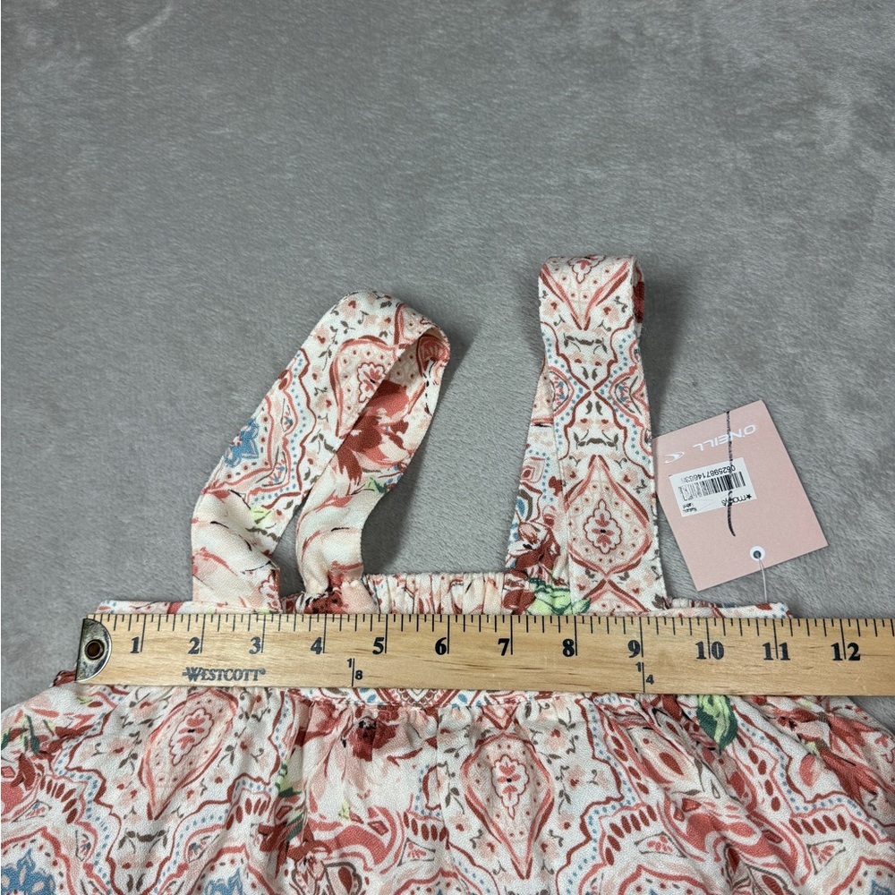 NWT O’Neill Girls Flounce Ruffle Jordan Tank Pink Cream Floral Midi Dress Large - Picture 6 of 16